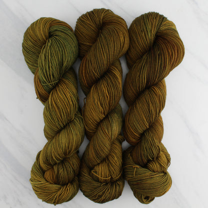 PEACOCK GREEN Hand Dyed on Sock Perfection - Tonal Yarn