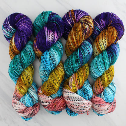 Odyssey Collection - PENELOPE Hand-Dyed on Stained Glass Fingering  - Block Variegated Colorway