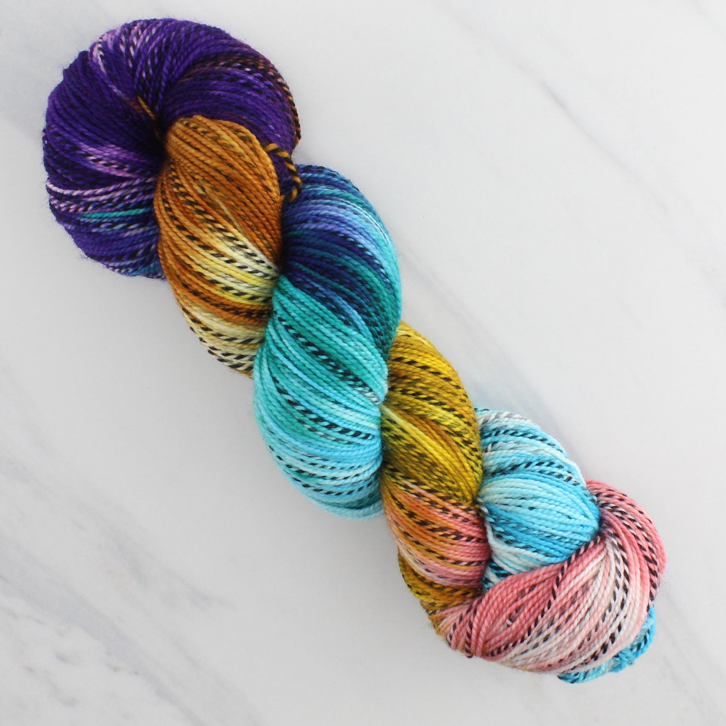 Odyssey Collection - PENELOPE Hand-Dyed on Stained Glass Fingering  - Block Variegated Colorway