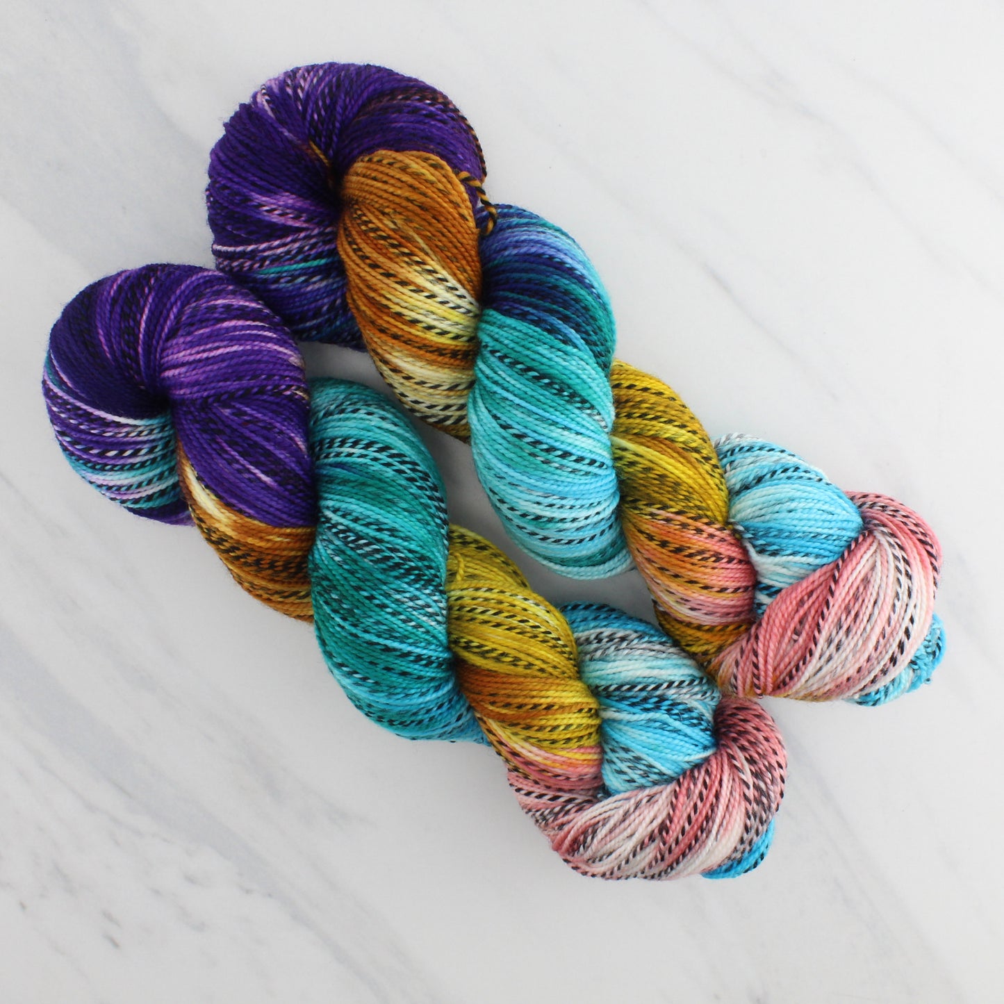 Odyssey Collection - PENELOPE Hand-Dyed on Stained Glass Fingering  - Block Variegated Colorway