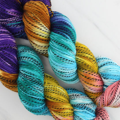 Odyssey Collection - PENELOPE Hand-Dyed on Stained Glass Fingering  - Block Variegated Colorway