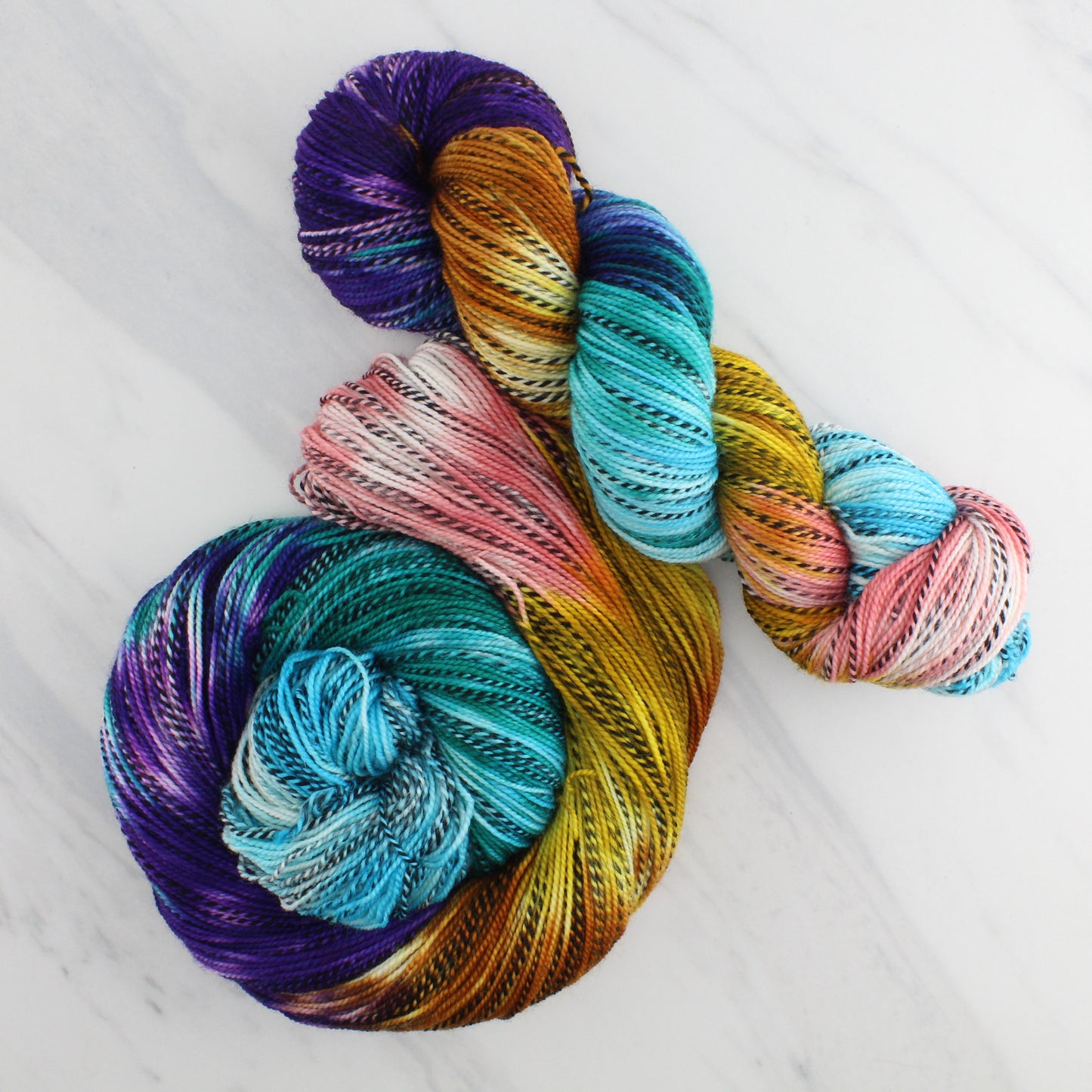 Odyssey Collection - PENELOPE Hand-Dyed on Stained Glass Fingering  - Block Variegated Colorway