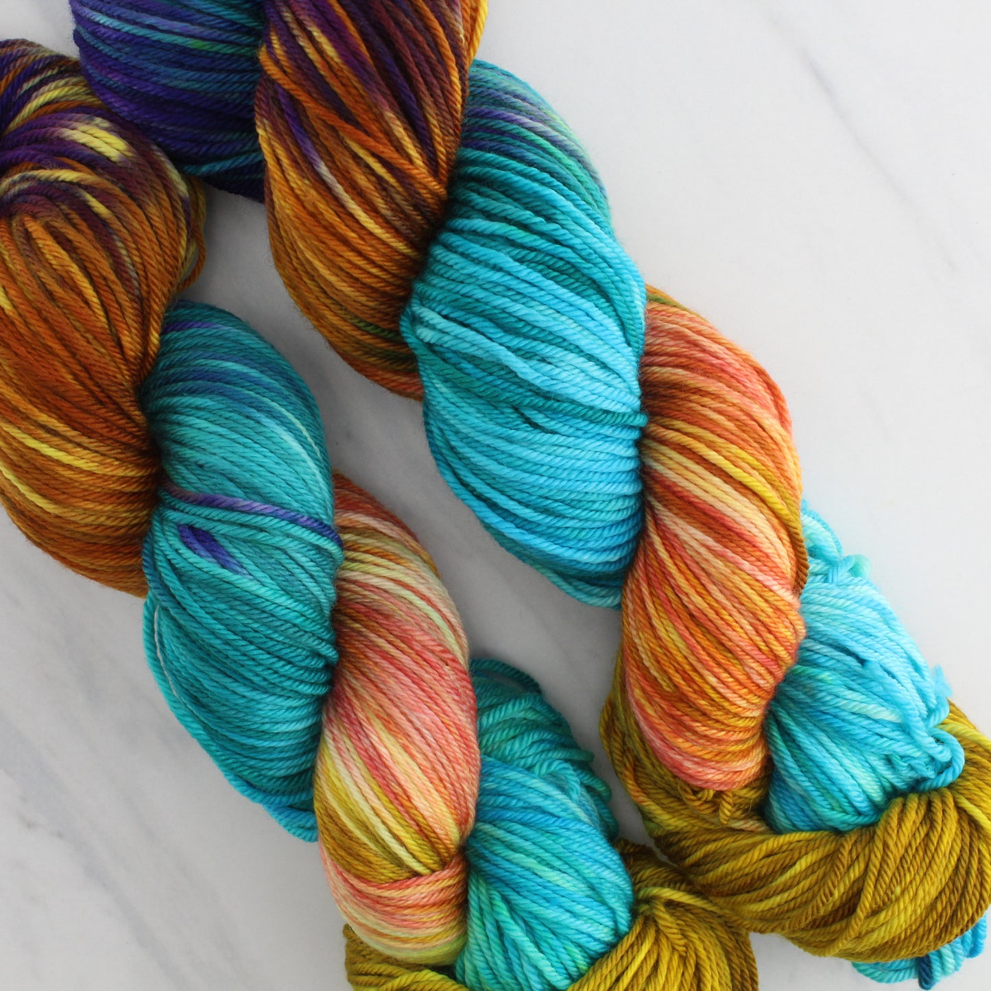 PENELOPE Hand Dyed on Squoosh DK - Block Variegated Colorway - Odyssey Collection