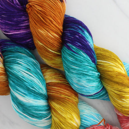 Odyssey Collection - PENELOPE Hand Dyed on Sock Perfection - Block Variegated Yarn