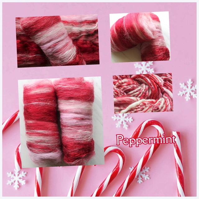 PEPPERMINT Art Batt for Spinning and Felting