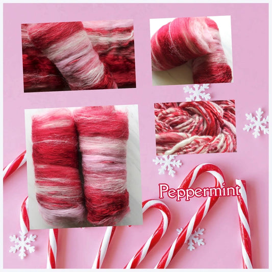 PEPPERMINT Art Batt for Spinning and Felting