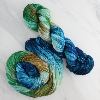 PLANET EARTH Hand Dyed on Sock Perfection - Block Variegated Palindrome Colorway