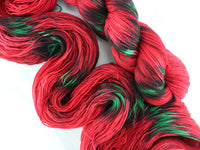 POINSETTIAS Hand-Dyed Yarn on Sock Perfection