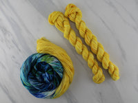 POOLS OF COLOR SHAWL by Deborah Bowanko - YARN SET #6 with Van Gogh's Starry Night on Sock Perfection and Sunflower Minis