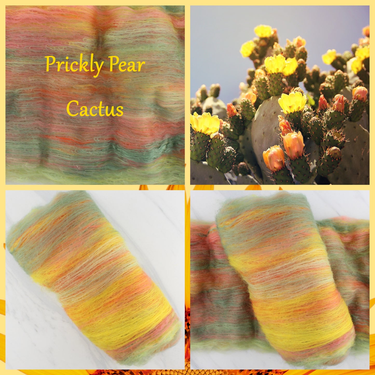 PRICKLY PEAR CACTUS Art Batts to Spin and Felt