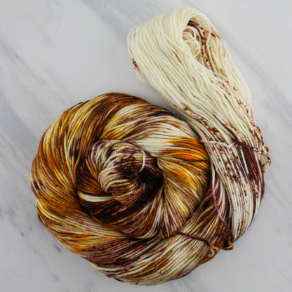 PUMPKIN SPICE LATTE Hand Dyed on Splendid Sport - Assigned Pooling Yarn