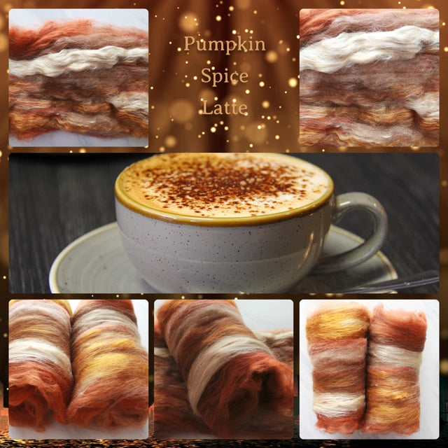 PUMPKIN SPICE LATTE Art Batts to Spin or Felt