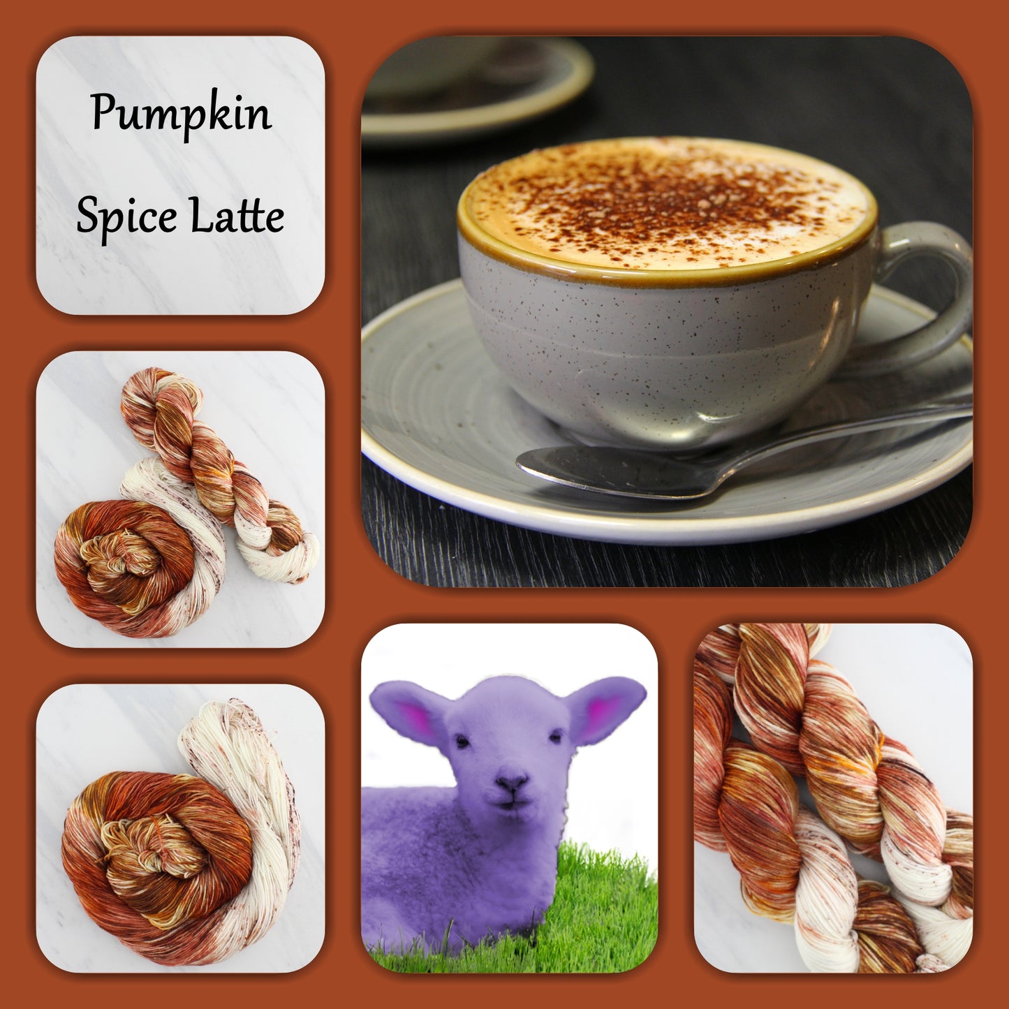 PUMPKIN SPICE LATTE - Yarn Dyed to Order - Assigned Pooling Colorway