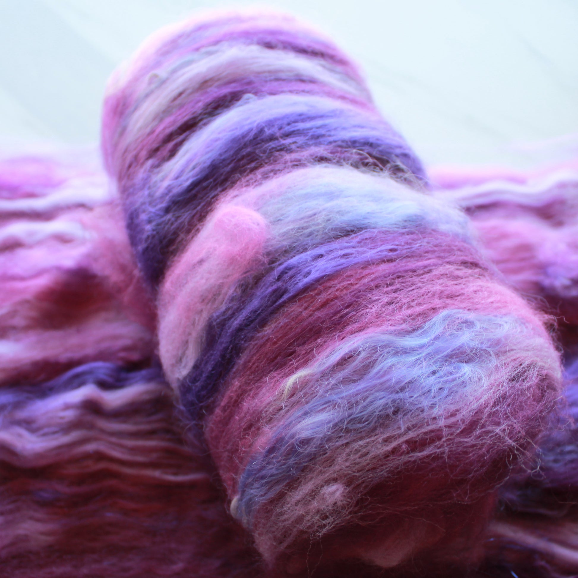 PURPLE DELIGHT Art Batts for Spinning and Felting - Purple Lamb