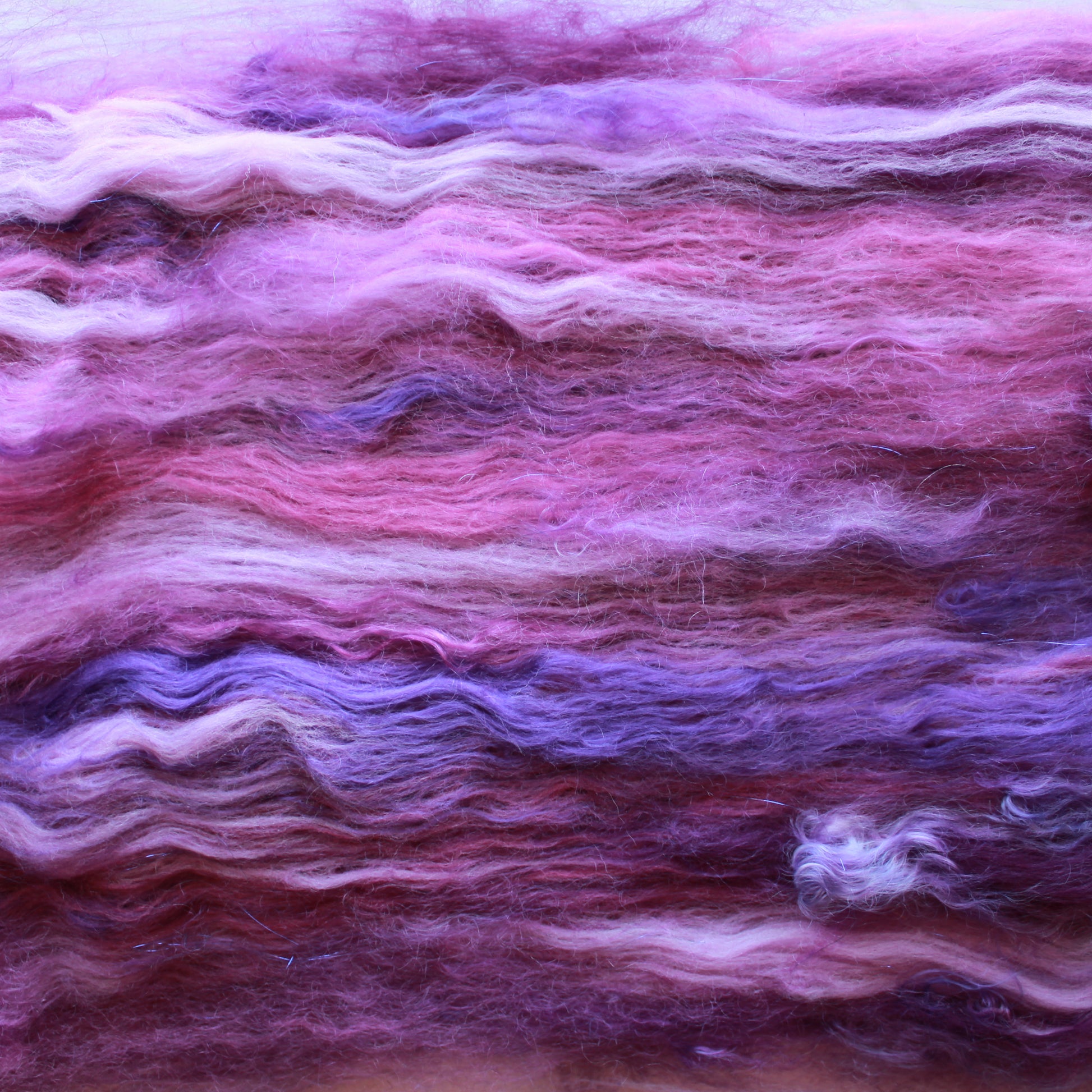 PURPLE DELIGHT Art Batts for Spinning and Felting - Purple Lamb