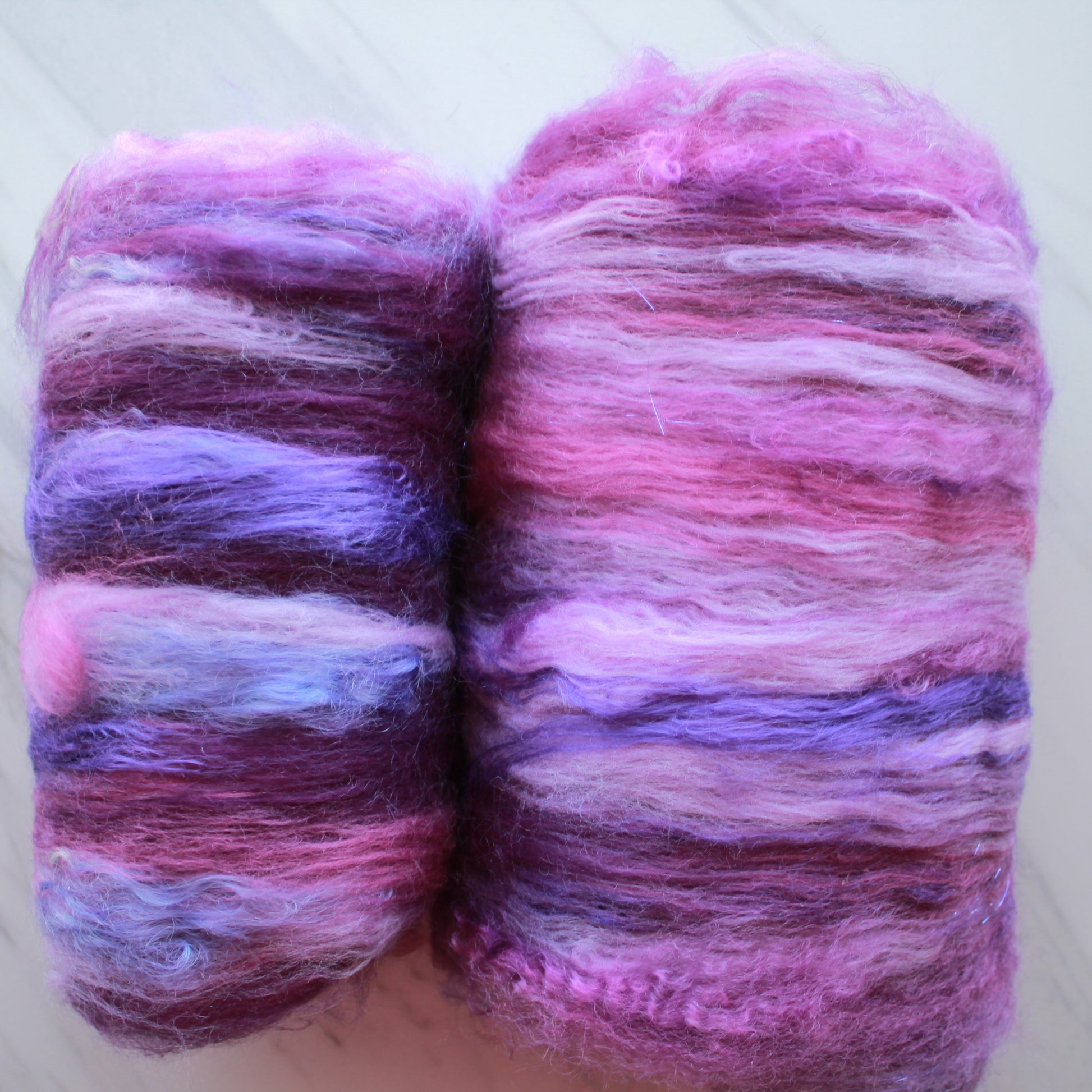 PURPLE DELIGHT Art Batts for Spinning and Felting - Purple Lamb