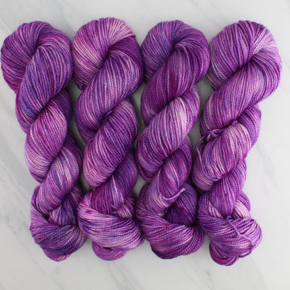 PURPLE DELIGHT Hand Dyed on Buttery Soft DK - Splashed & Speckled Yarn