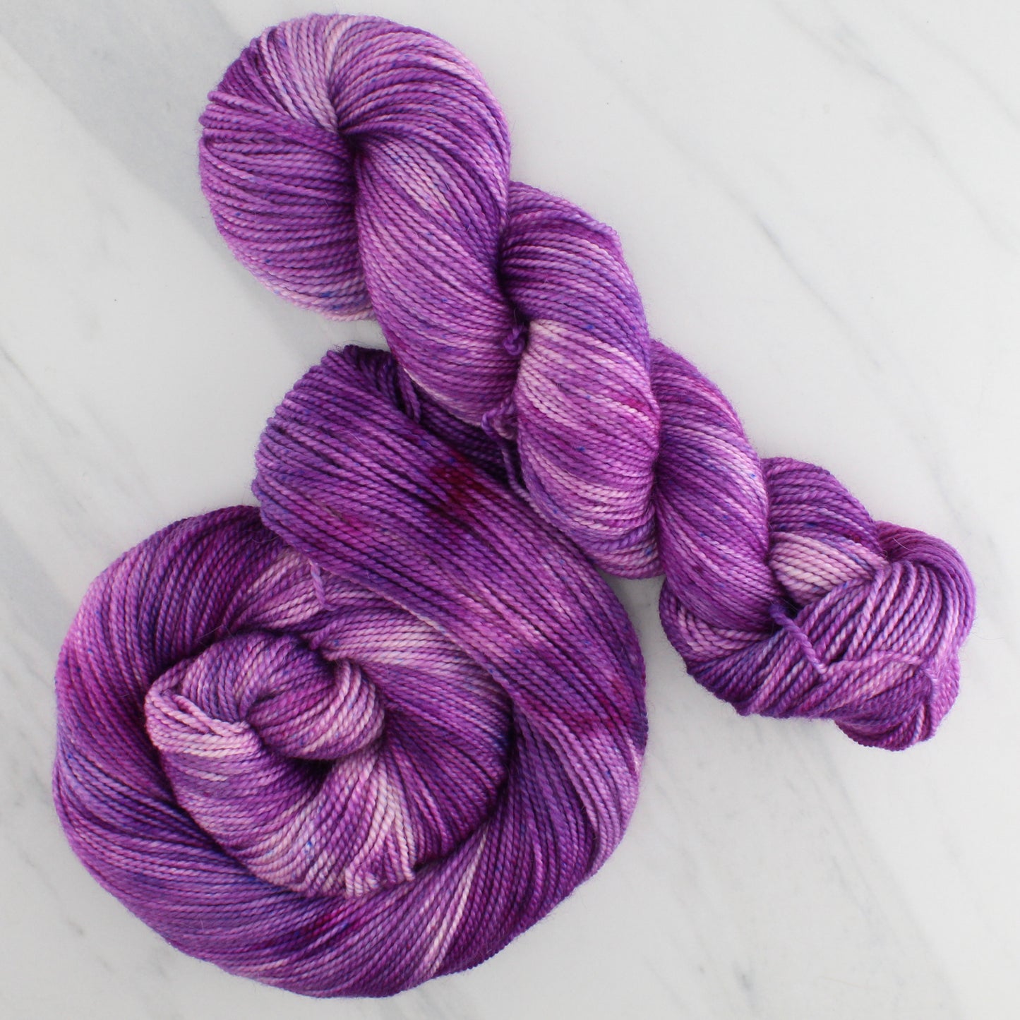 PURPLE DELIGHT Hand Dyed on Buttery Soft DK - Splashed & Speckled Yarn