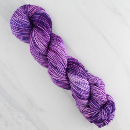 PURPLE DELIGHT Hand-Dyed Yarn on Squoosh DK - Splashed & Speckled Yarn