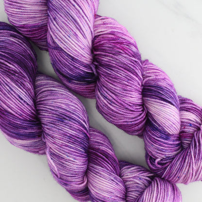 PURPLE DELIGHT Hand Dyed on Splendid Sport - Splashed and Speckled Yarn