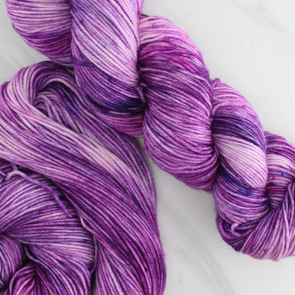 PURPLE DELIGHT Hand Dyed on Splendid Sport - Splashed and Speckled Yarn
