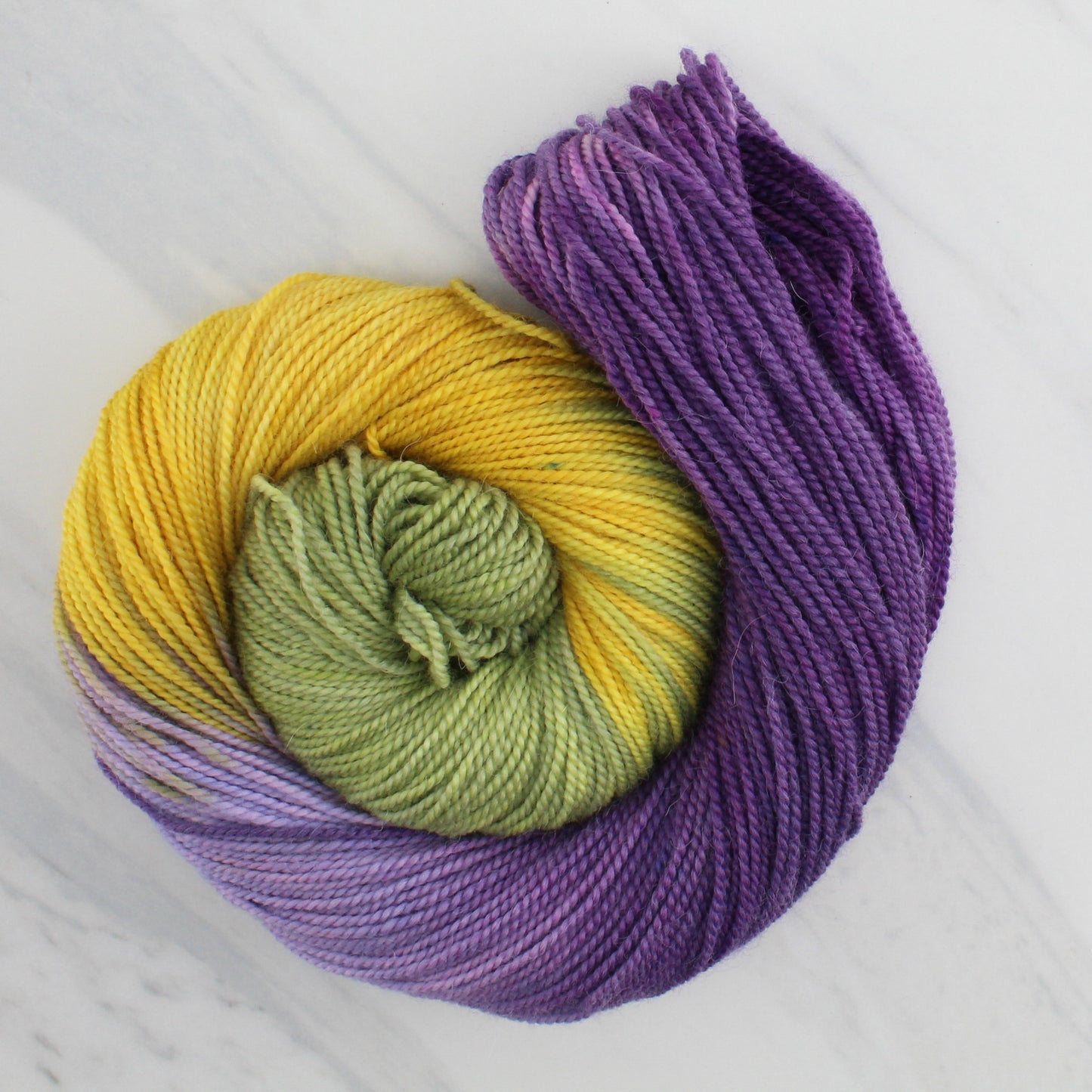 PURPLE IRIS Hand Dyed on Buttery Soft DK - Block Variegated Colorway