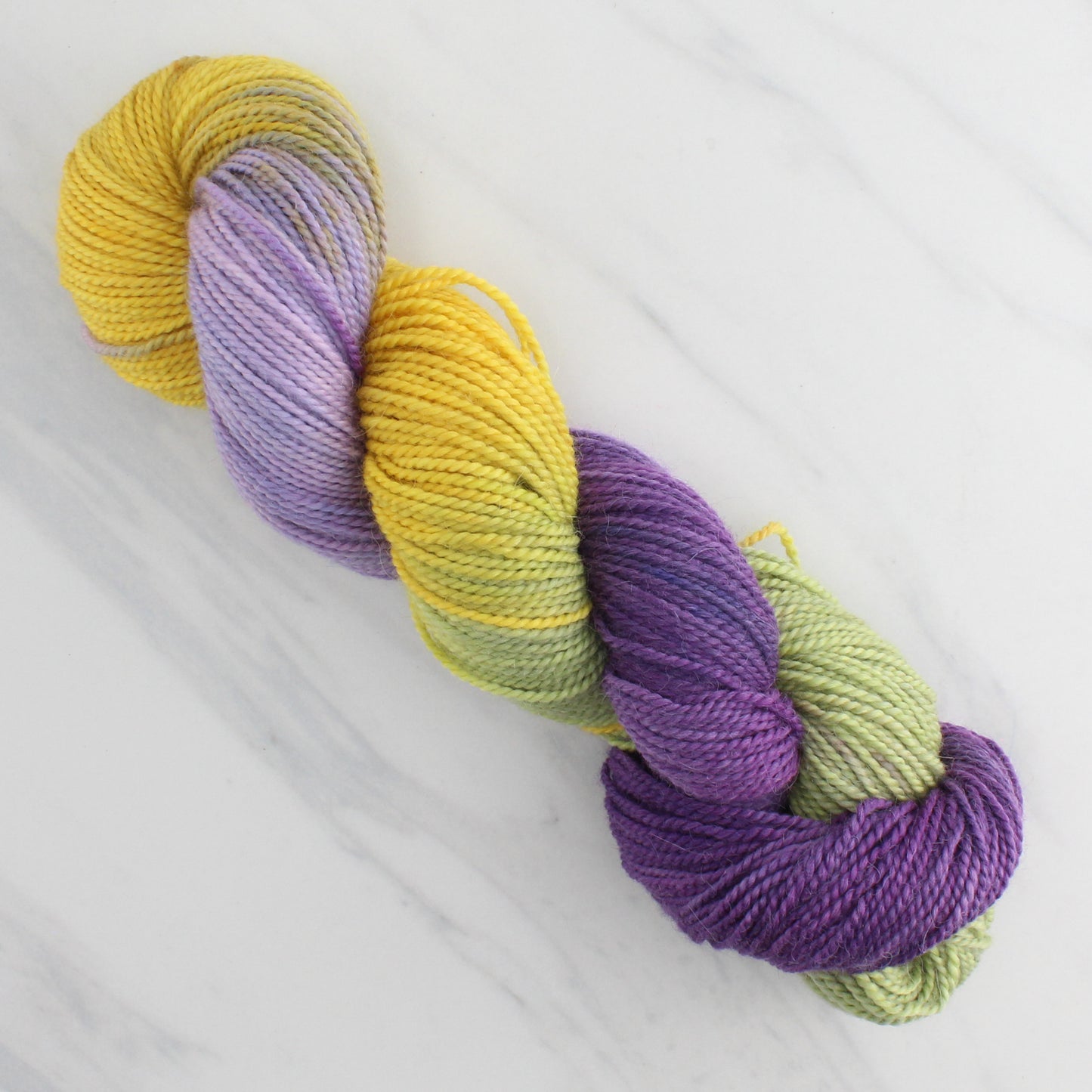 PURPLE IRIS Hand Dyed on Buttery Soft DK - Block Variegated Colorway