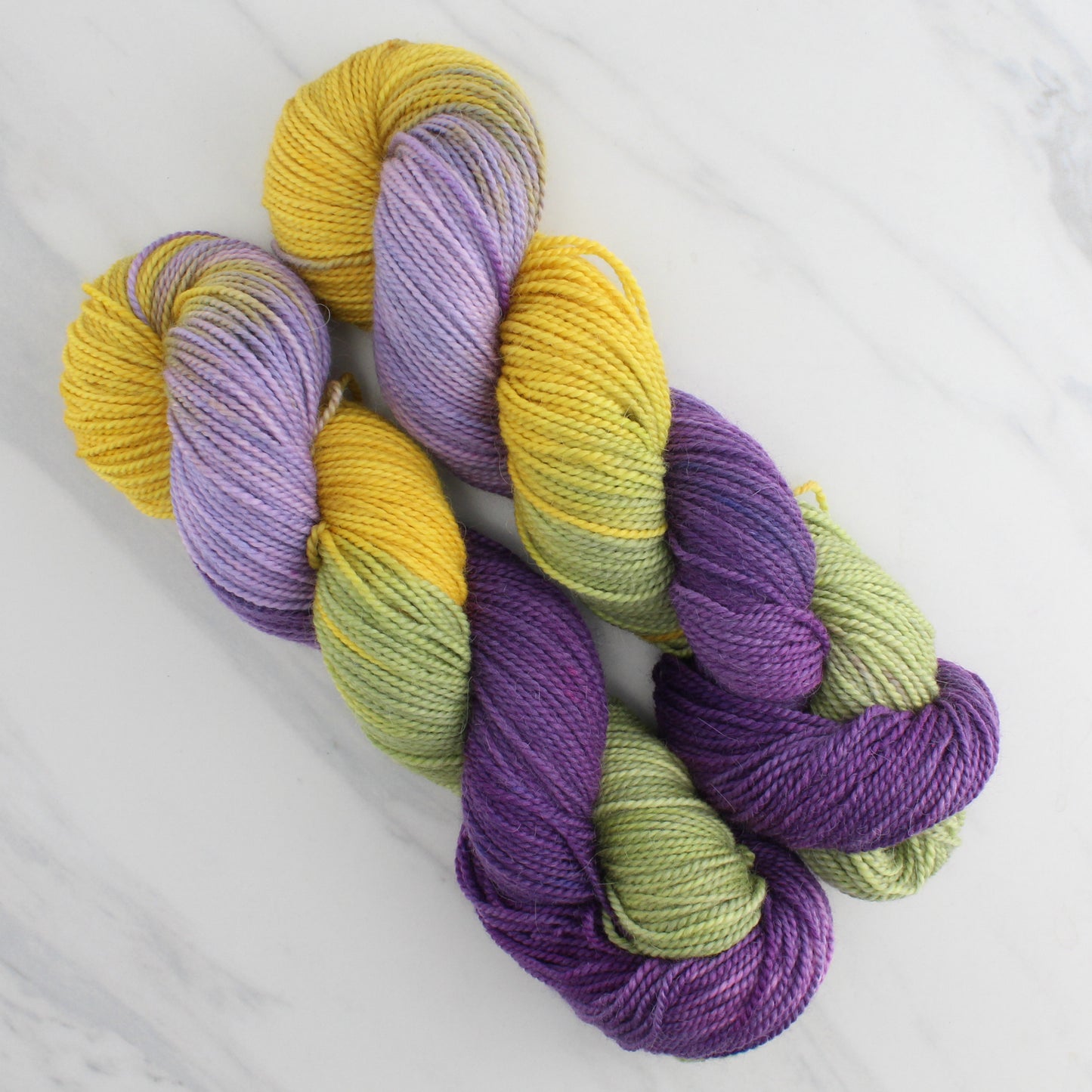 PURPLE IRIS Hand Dyed on Buttery Soft DK - Block Variegated Colorway