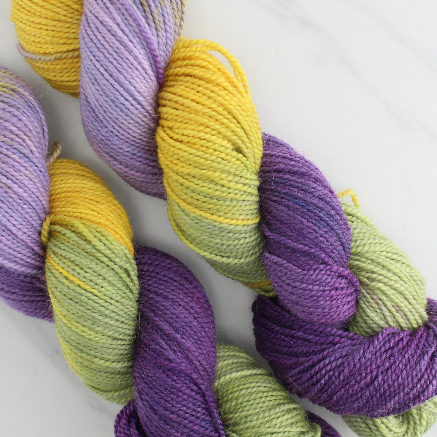 PURPLE IRIS Hand Dyed on Buttery Soft DK - Block Variegated Colorway