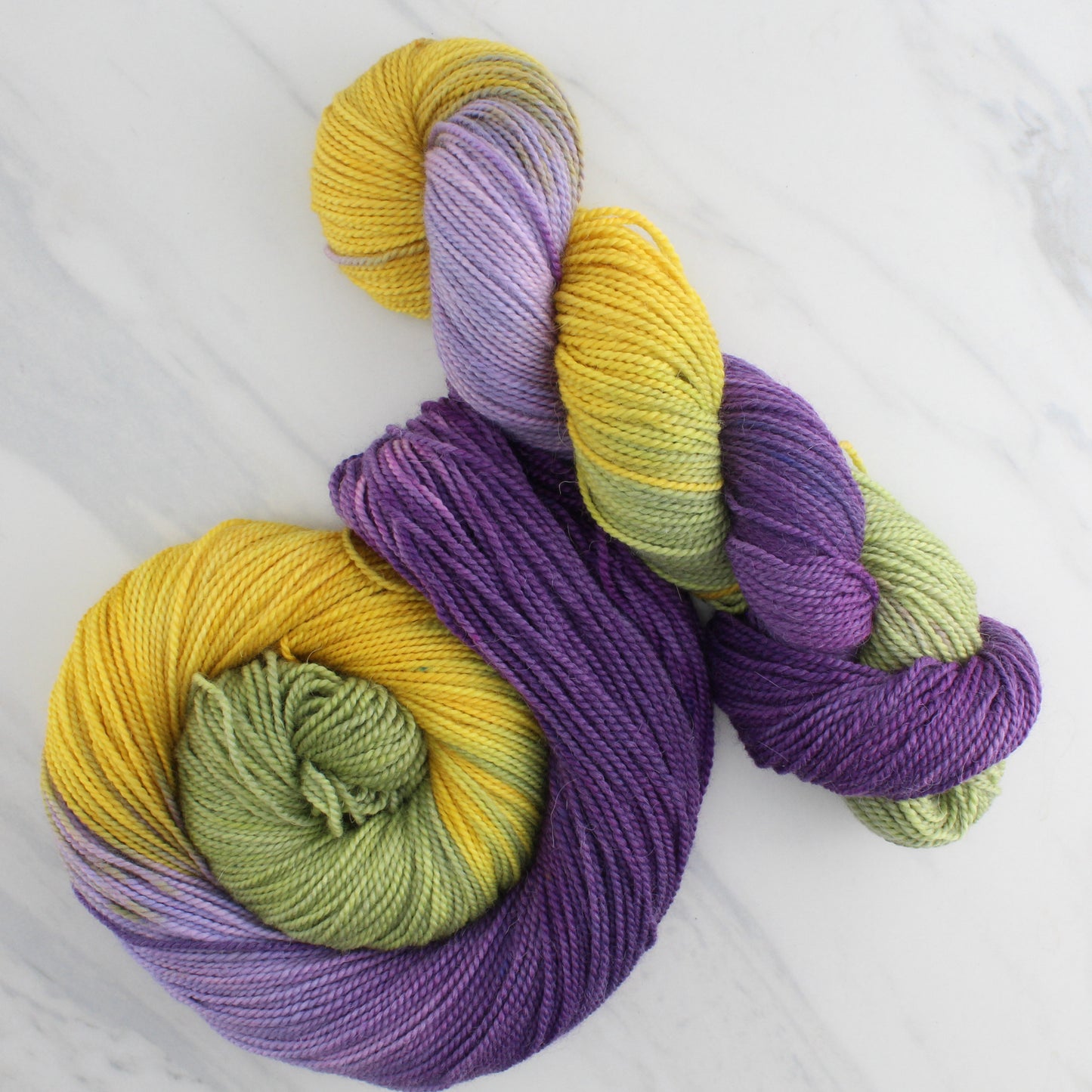 PURPLE IRIS Hand Dyed on Buttery Soft DK - Block Variegated Colorway