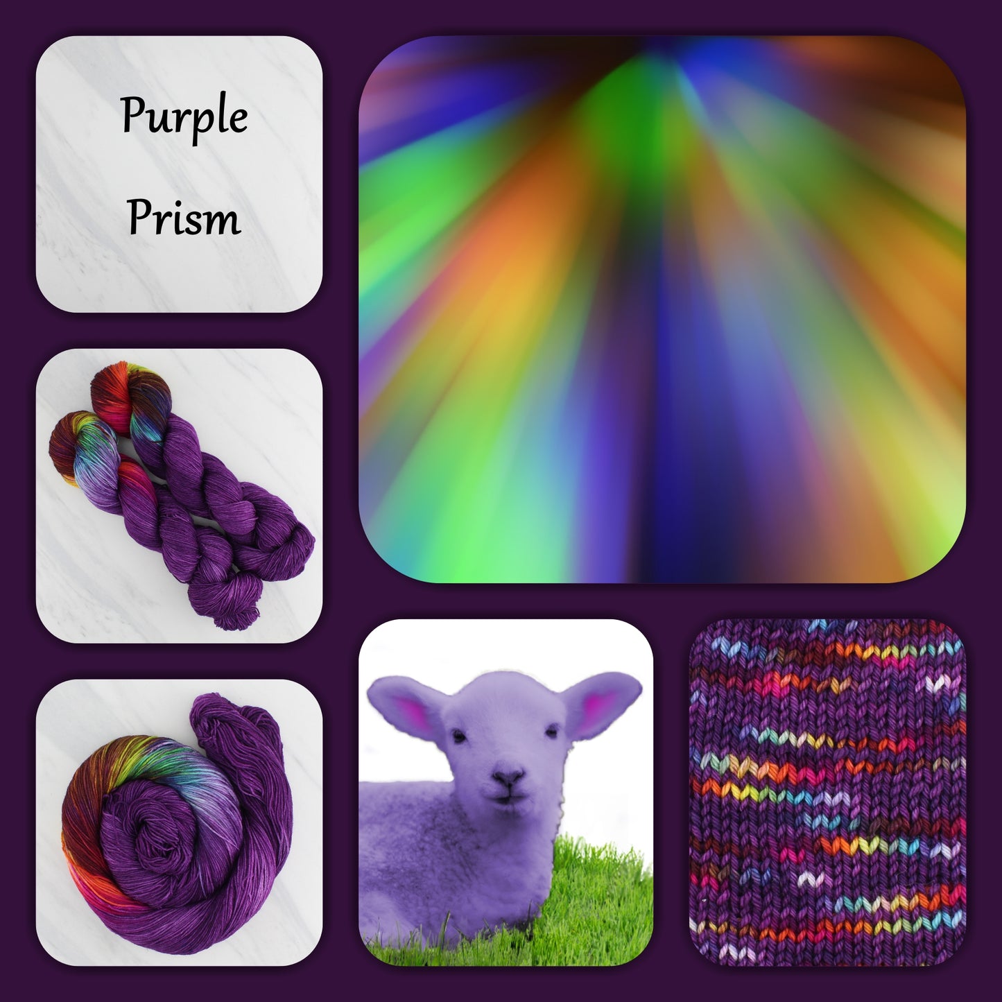 PURPLE PRISM - Yarn Dyed to Order - Assigned Pooling Colorway