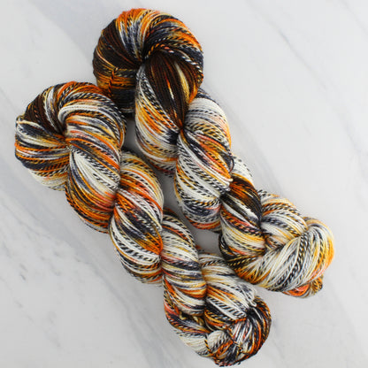 QUINO CHECKERSPOT BUTTERFLY Hand Dyed on Stained Glass Fingering - Splashed & Speckled Yarn