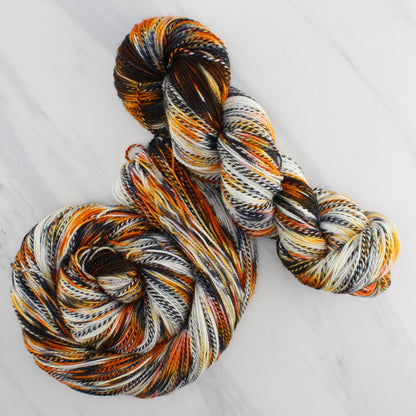 QUINO CHECKERSPOT BUTTERFLY Hand Dyed on Stained Glass Fingering - Splashed & Speckled Yarn