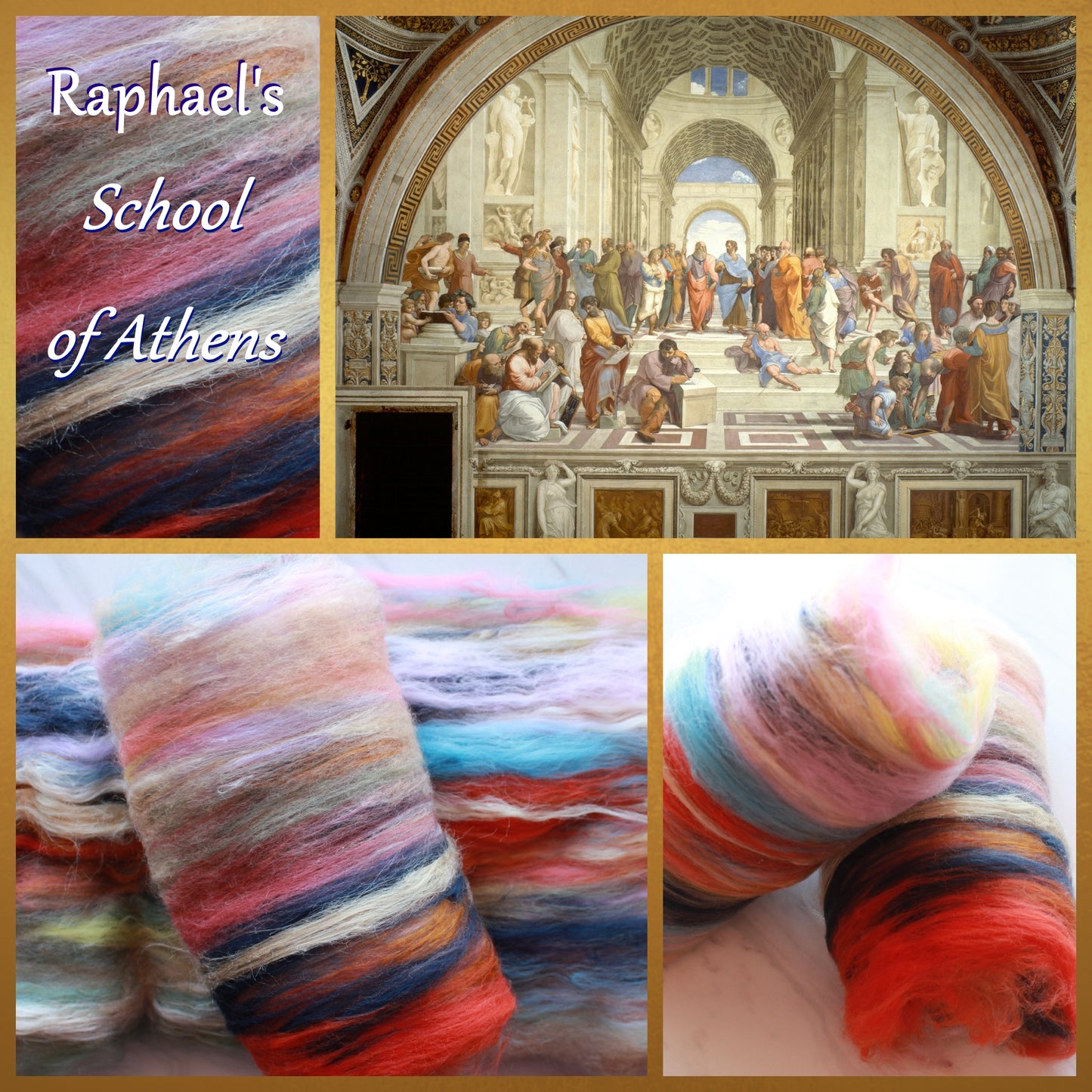 RAPHAEL'S SCHOOL OF ATHENS Art Batts to Spin and Felt