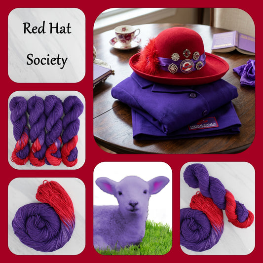 RED HAT SOCIETY - Yarn Dyed to Order - Assigned Pooling Colorway
