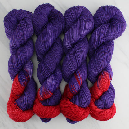 RED HAT SOCIETY Hand Dyed on Sock Perfection - Assigned Pooling Colorway