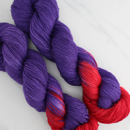 RED HAT SOCIETY Hand Dyed on Sock Perfection - Assigned Pooling Colorway
