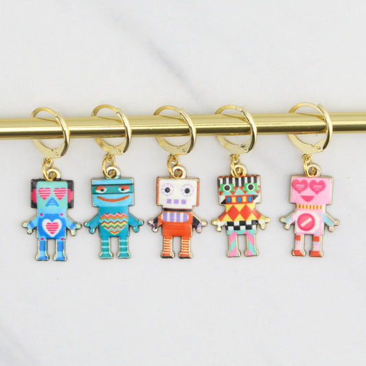 ROBOT STITCH MARKER SETS FOR KNITTING AND CROCHET