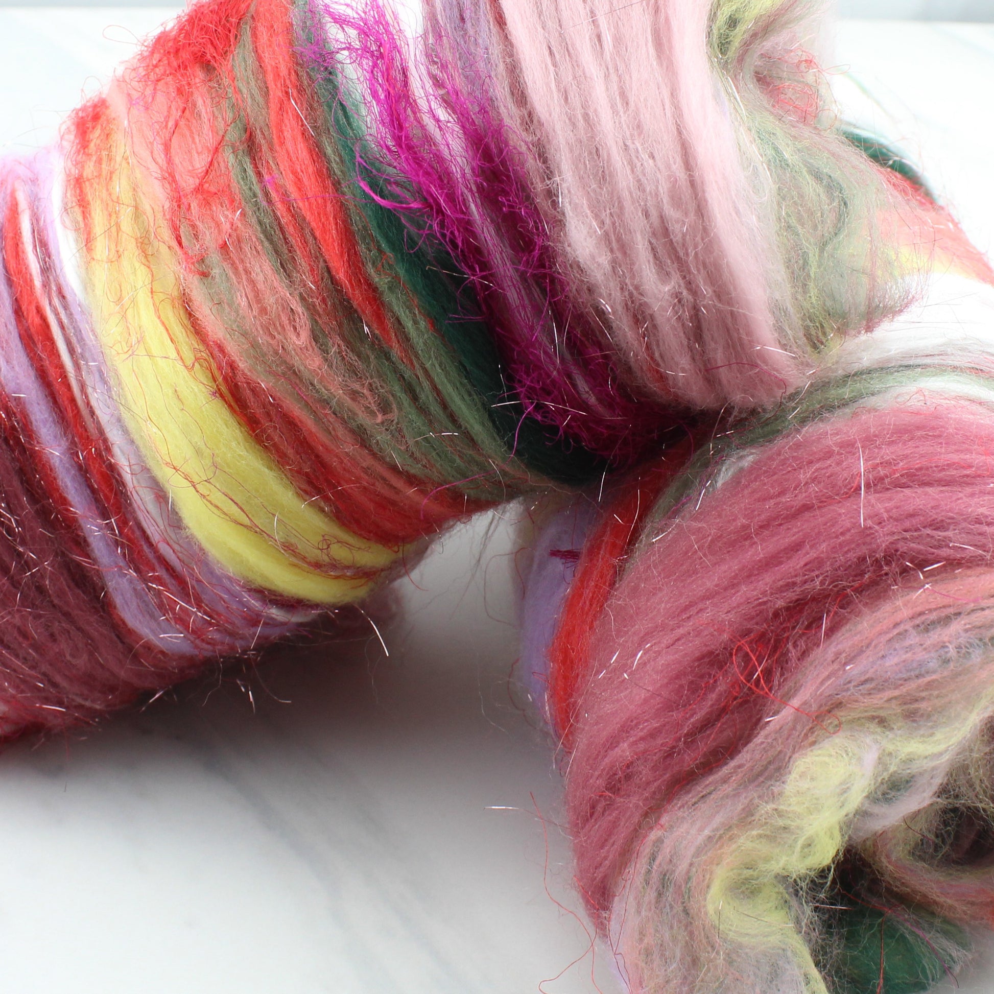 ROSES IN JUNE Art Batts to Spin and Felt - Purple Lamb