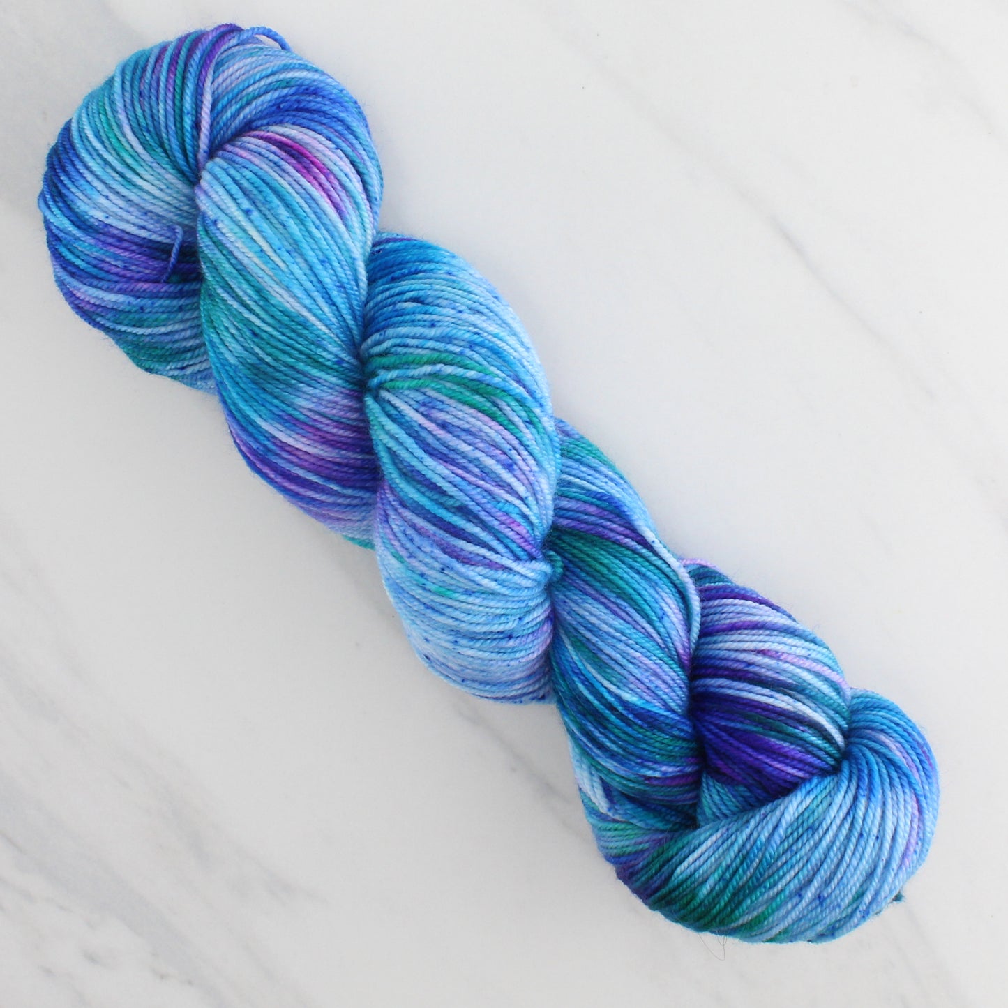 SAPPHIRE DREAMS Hand Dyed on Splendid Sport - Splashed and Speckled Colorway