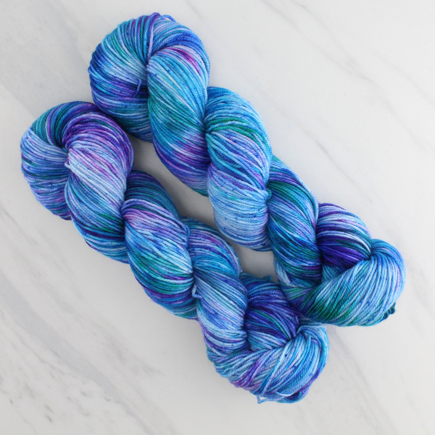 SAPPHIRE DREAMS Hand Dyed on Splendid Sport - Splashed and Speckled Colorway