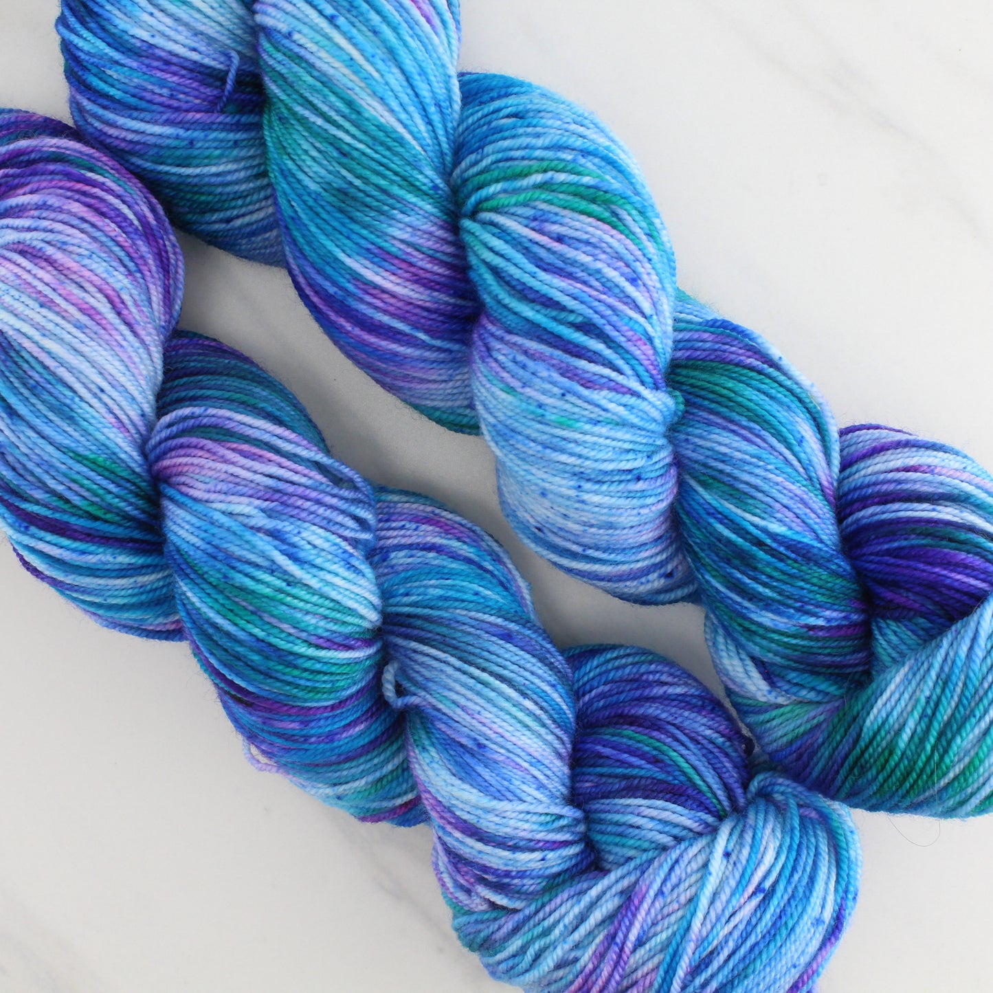 SAPPHIRE DREAMS Hand Dyed on Splendid Sport - Splashed and Speckled Colorway
