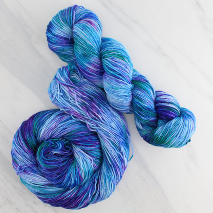 SAPPHIRE DREAMS Hand Dyed on Splendid Sport - Splashed and Speckled Colorway