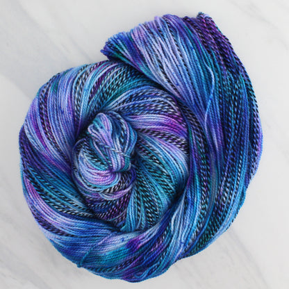 SAPPHIRE DREAMS Hand Dyed on Stained Glass Fingering - Splashed & Speckled Yarn