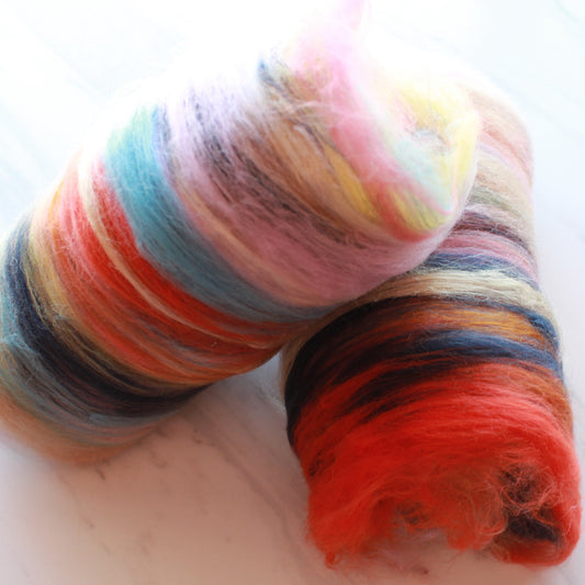 RAPHAEL'S SCHOOL OF ATHENS Art Batts to Spin and Felt - Purple Lamb