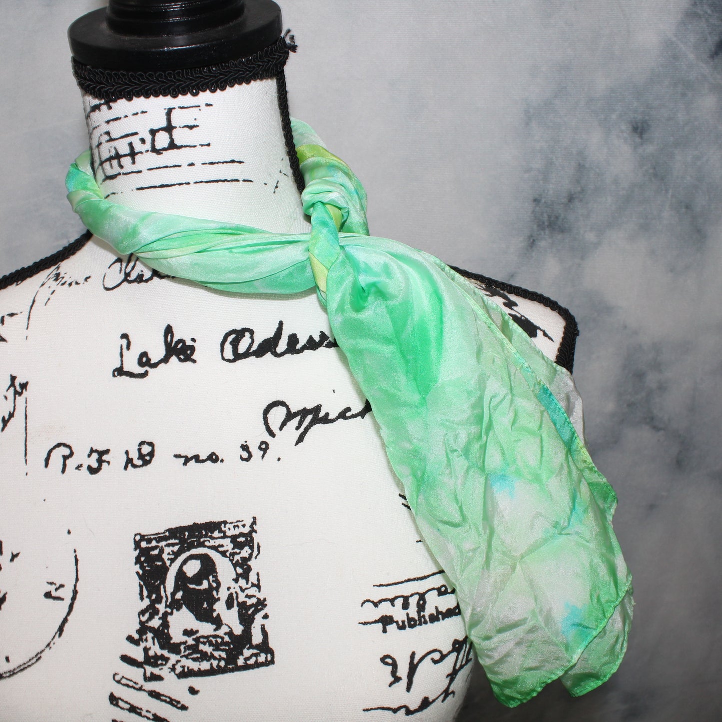 SEA GLASS Hand-Dyed Silk Scarf - 11 x 60 inches