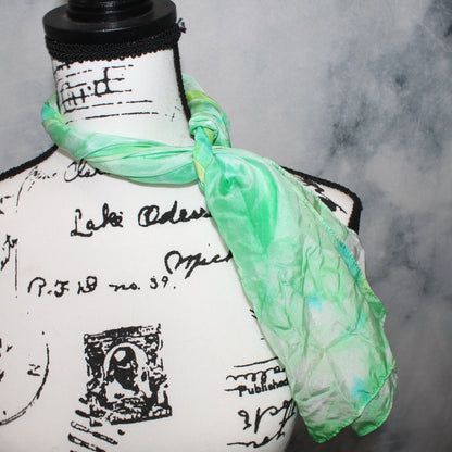 SEA GLASS Hand-Dyed Silk Scarf - 11 x 60 inches