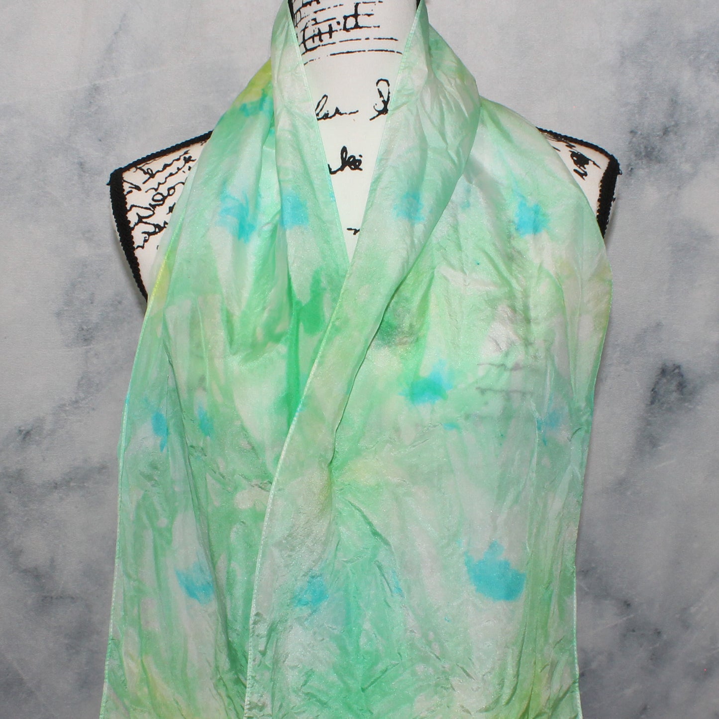 SEA GLASS Hand-Dyed Silk Scarf - 11 x 60 inches