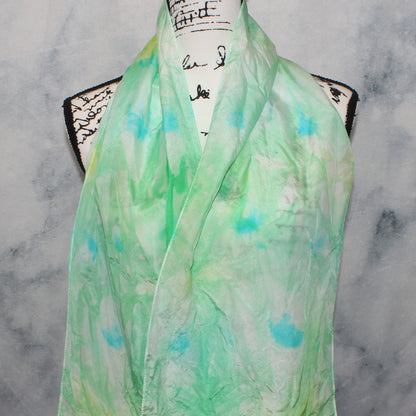 SEA GLASS Hand-Dyed Silk Scarf - 11 x 60 inches
