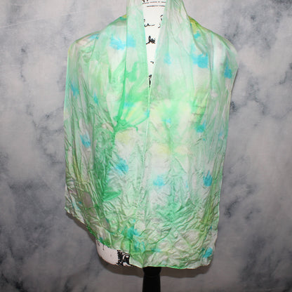 SEA GLASS Hand-Dyed Silk Scarf - 11 x 60 inches